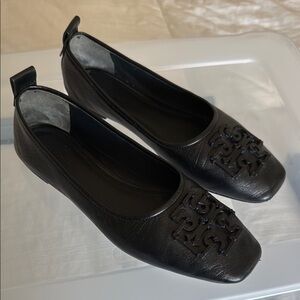 Tory Burch Black Leather Women's Flats